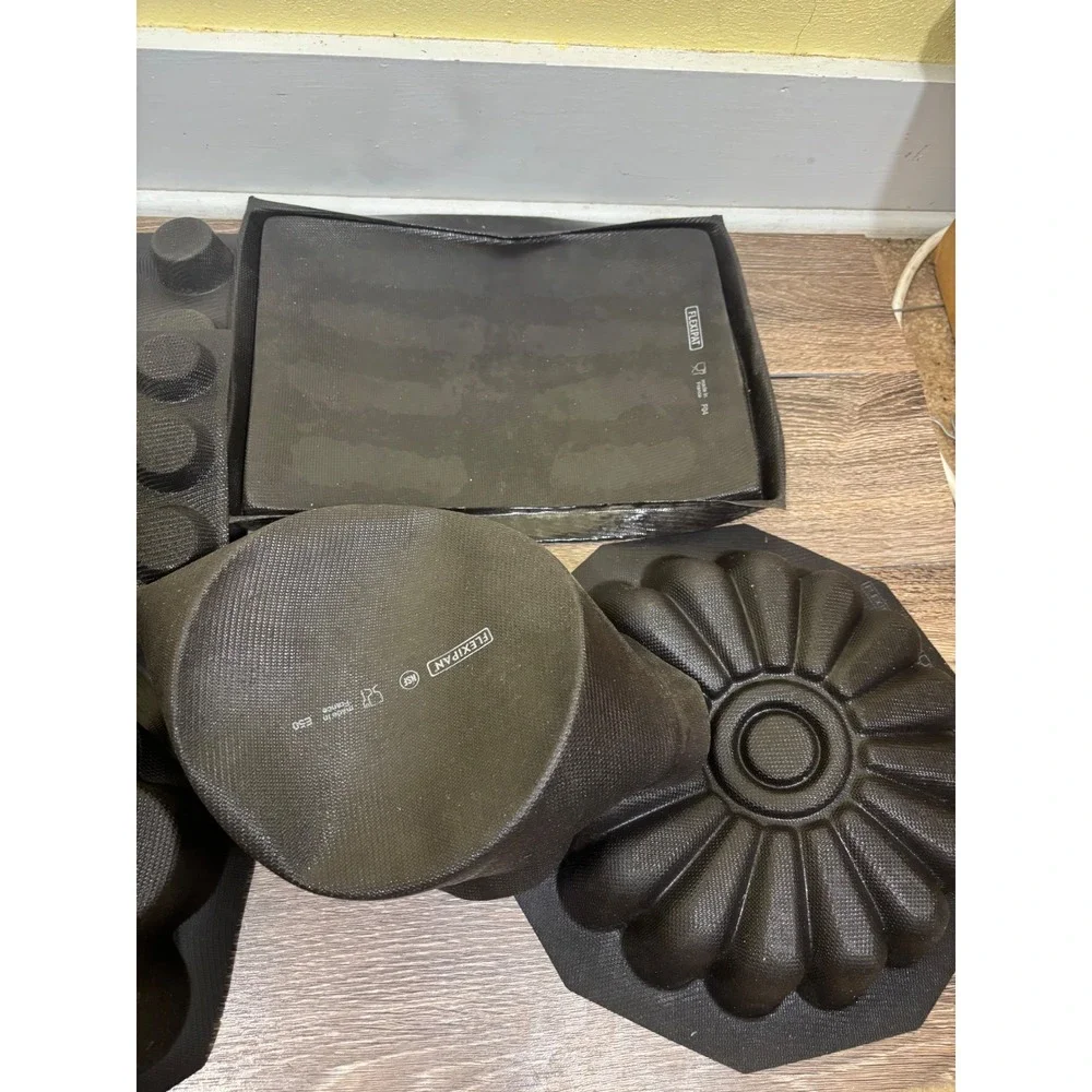 Demarle Flexipan Silicone Baking Molds Set 9pc France Professional Pastry Black